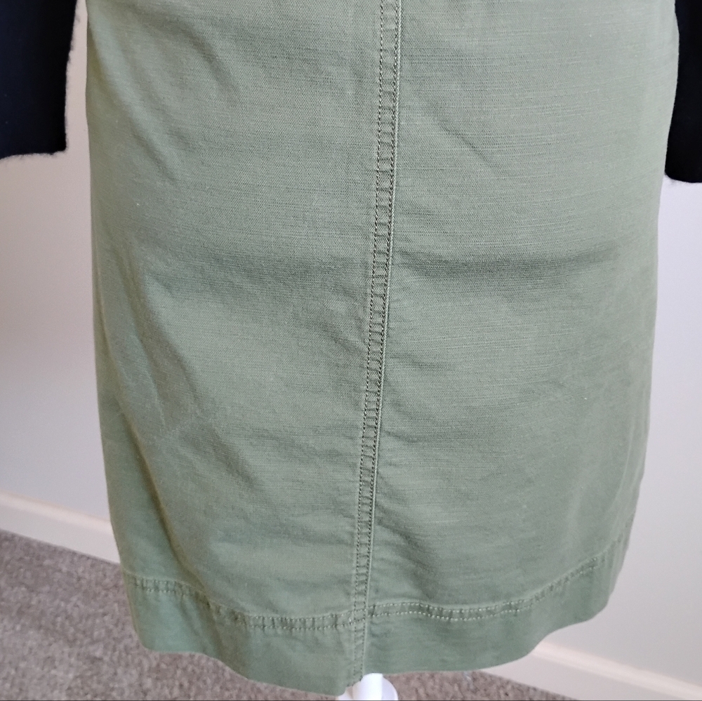 Talbots Military Safari Inspired Cotton Skirt Tie Belt Army Green Classic Sz 10 - Picture 10 of 16